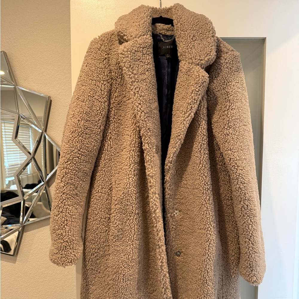J. Crew Women's Cozy Brown Teddy Jacket
